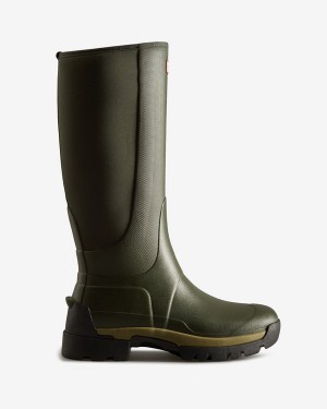 Hunter Balmoral Field Hybrid Tall Wellington Férfi Hosszúszárú Csizma Zöld | TWG-372945
