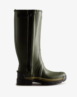 Hunter Balmoral Tall Full Zip Tech Sole Férfi Hosszúszárú Csizma Zöld | LPI-360928
