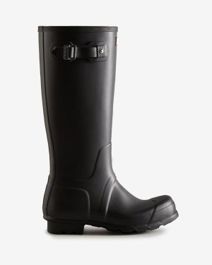 Hunter Original Tall Wellington Férfi Hosszúszárú Csizma Fekete | WTF-923760