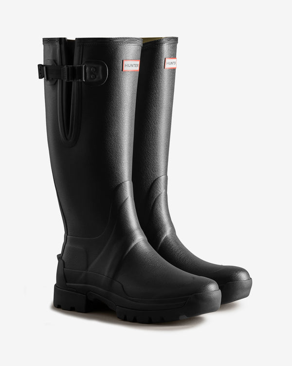 Hunter Balmoral Adjustable 3mm Neoprene Wellington Férfi Hosszúszárú Csizma Fekete | TUH-956012