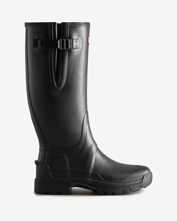 Hunter Balmoral Adjustable 3mm Neoprene Wellington Férfi Hosszúszárú Csizma Fekete | TUH-956012