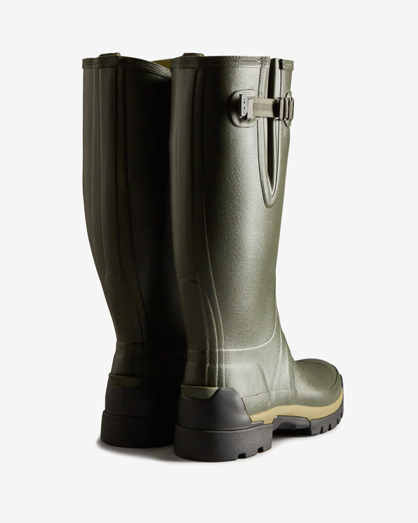 Hunter Balmoral Adjustable 3mm Neoprene Wellington Férfi Hosszúszárú Csizma Sötétolivazöld | YAG-145780