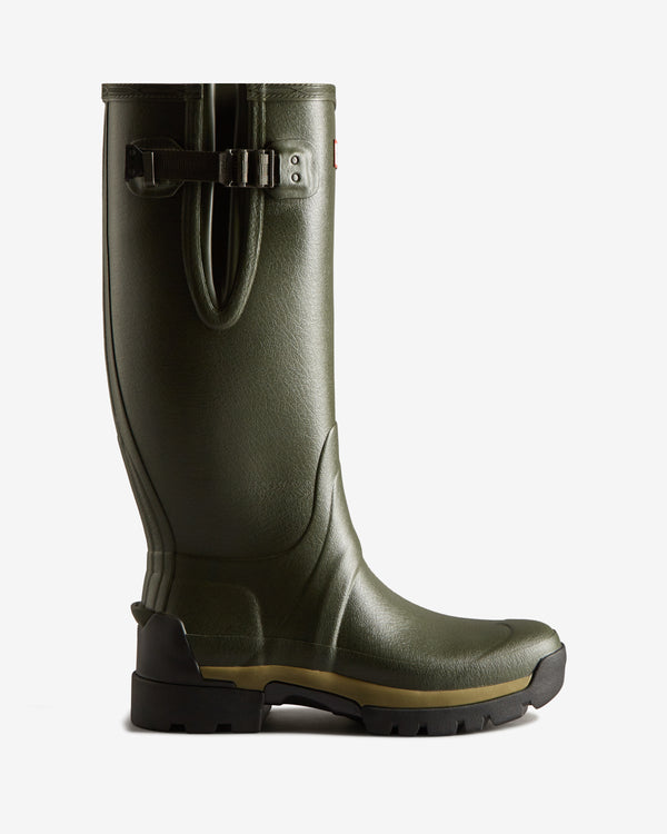 Hunter Balmoral Adjustable 3mm Neoprene Wellington Férfi Hosszúszárú Csizma Sötétolivazöld | YAG-145780