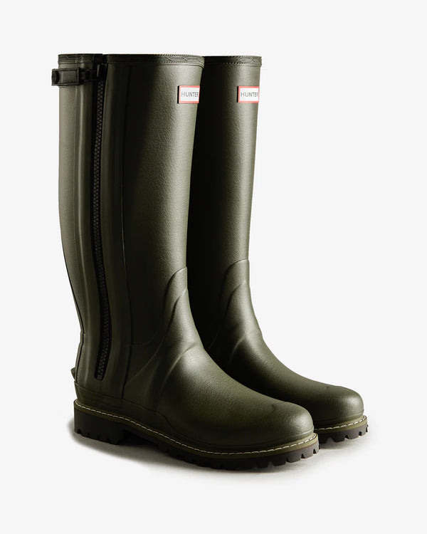 Hunter Balmoral Full Zip Commando Tall Wellington Férfi Hosszúszárú Csizma Zöld | XTO-516274