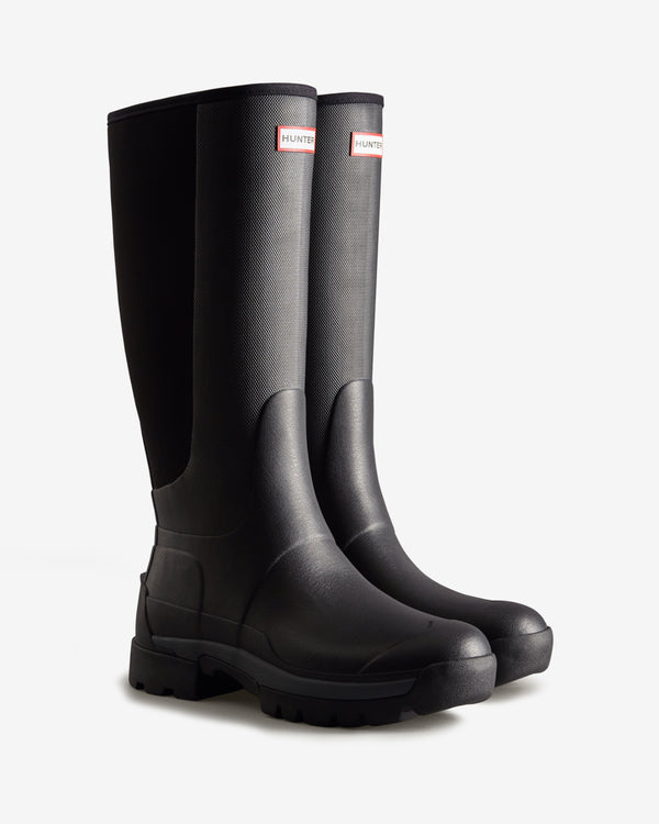 Hunter Balmoral Tall Neoprene Hybrid Férfi Hosszúszárú Csizma Fekete | CBQ-718940