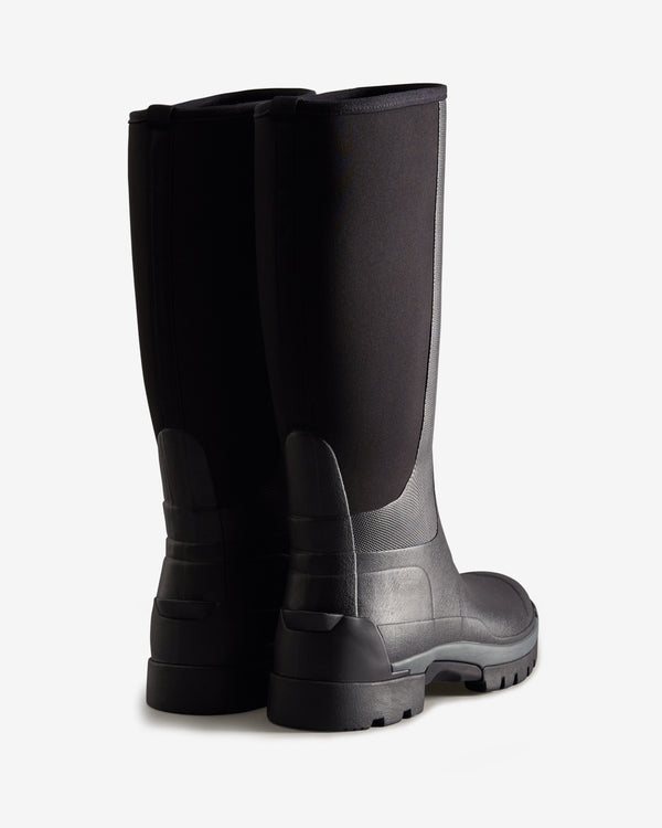 Hunter Balmoral Tall Neoprene Hybrid Férfi Hosszúszárú Csizma Fekete | CBQ-718940