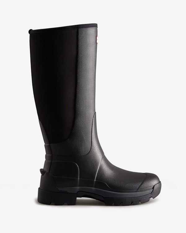 Hunter Balmoral Tall Neoprene Hybrid Férfi Hosszúszárú Csizma Fekete | CBQ-718940