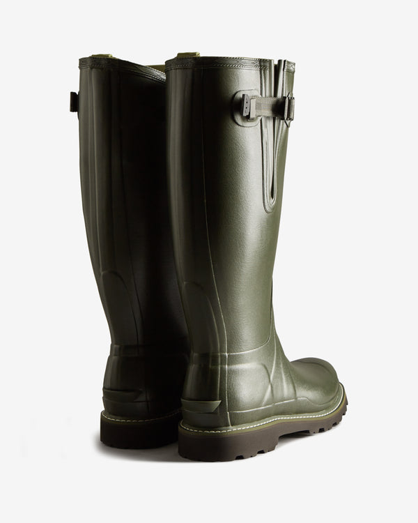 Hunter Balmoral Tall Side Adjustable Commando Sole Férfi Hosszúszárú Csizma Zöld | UBA-932846