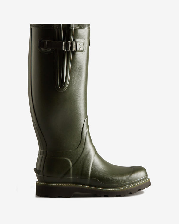Hunter Balmoral Tall Side Adjustable Commando Sole Férfi Hosszúszárú Csizma Zöld | UBA-932846