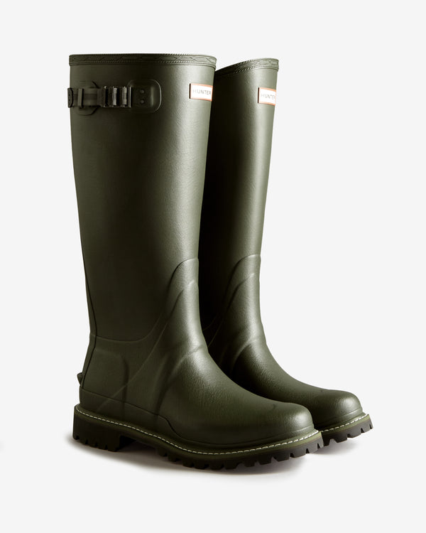 Hunter Balmoral Tall Wide Commando Sole Férfi Hosszúszárú Csizma Zöld | BYT-590214