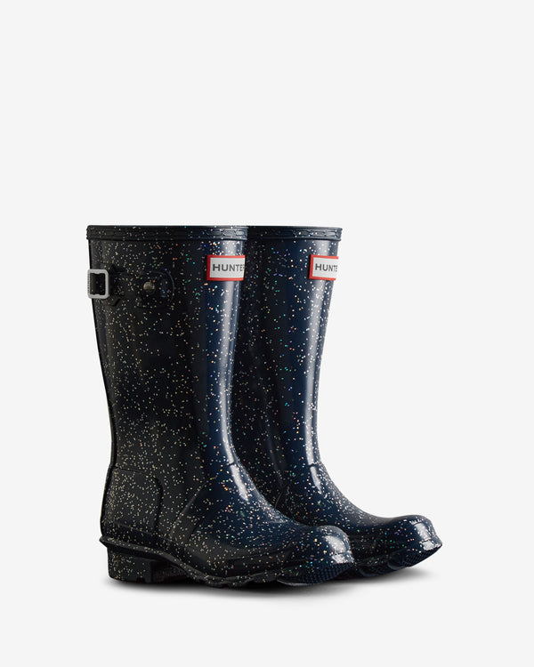 Hunter Giant Glitter Wellington Gyerek Csizma Kék | UWK-629054
