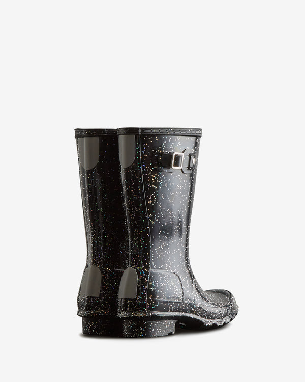 Hunter Original Glitter Wellington Gyerek Csizma Fekete | EPD-471892