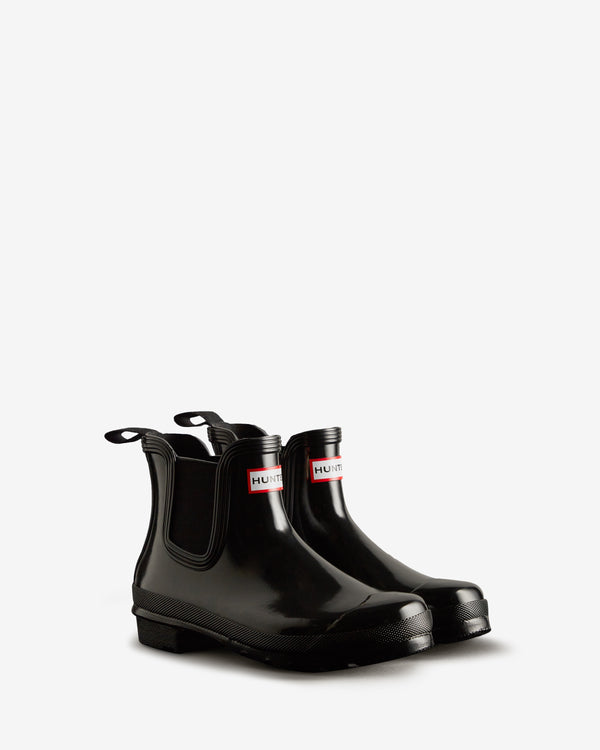 Hunter Original Gloss Chelsea Női Bokacsizma Fekete | LTF-830762