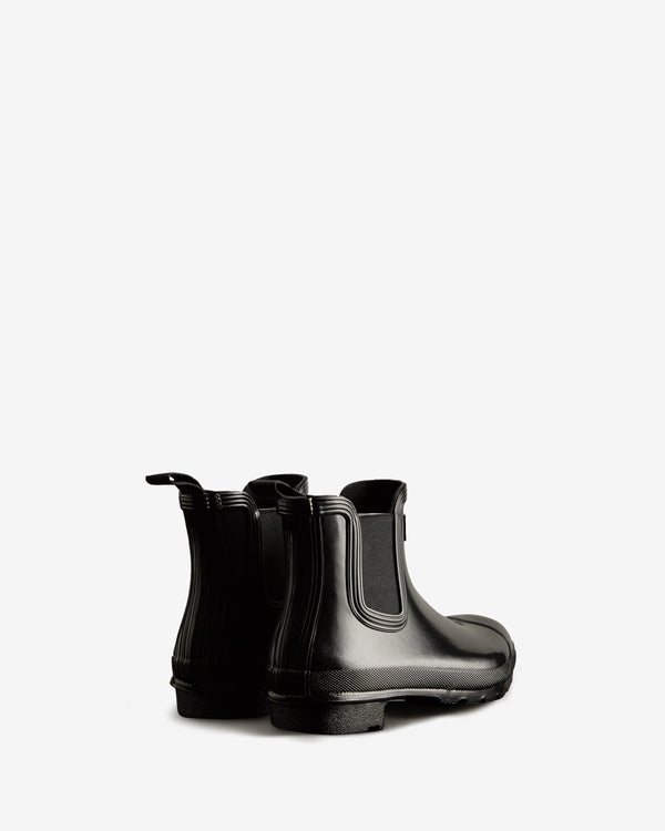 Hunter Original Gloss Chelsea Női Bokacsizma Fekete | LTF-830762