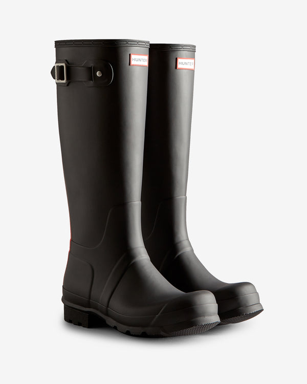 Hunter Original Tall Hunter Tri Colour Logo Backstrap Férfi Hosszúszárú Csizma Fekete | QIU-508642