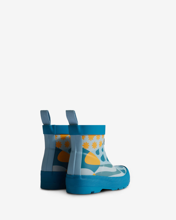 Hunter Patchwork Weather Print Play Wellington Gyerek Csizma Türkiz | YZD-084321