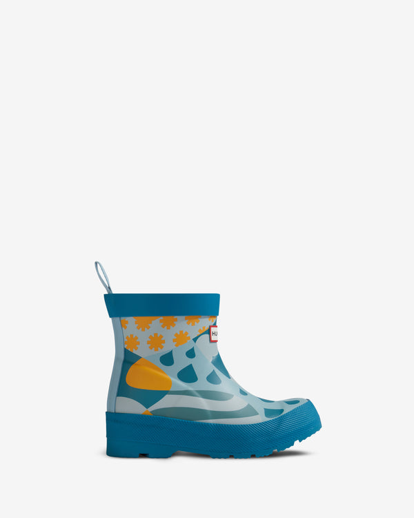 Hunter Patchwork Weather Print Play Wellington Gyerek Csizma Türkiz | YZD-084321