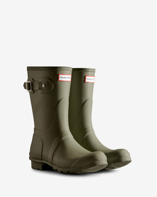 Hunter Tri-colour Logo Backstrap Short Wellington Női Rövid Szárú Csizma Zöld | TEN-302179