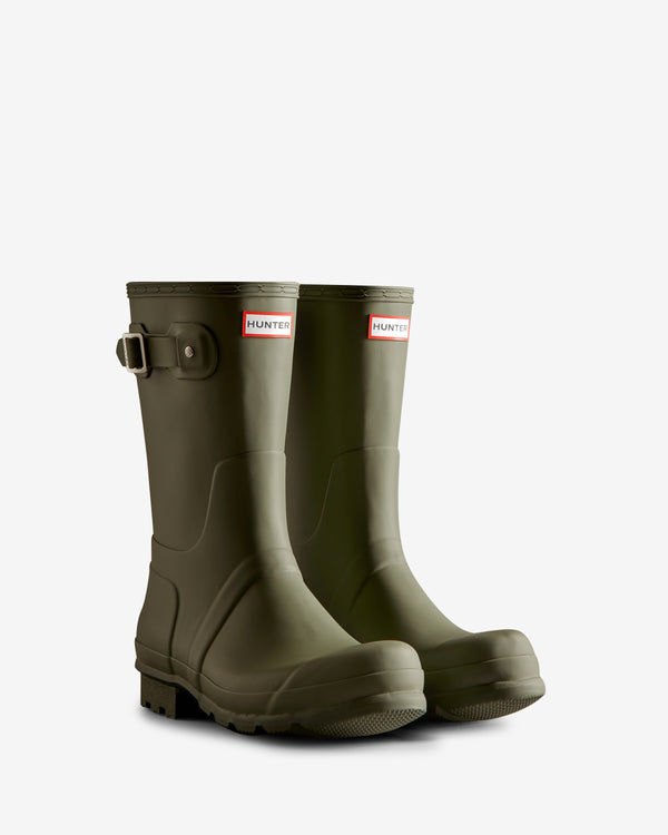 Hunter Tri-colour Logo Backstrap Short Wellington Férfi Rövid Szárú Csizma Zöld | AGB-157683